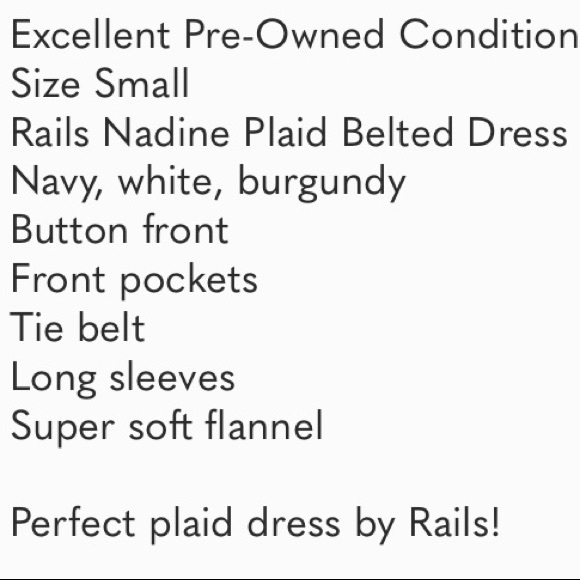 Rails Nadine Plaid Flannel Dress Size Small - Picture 16 of 16